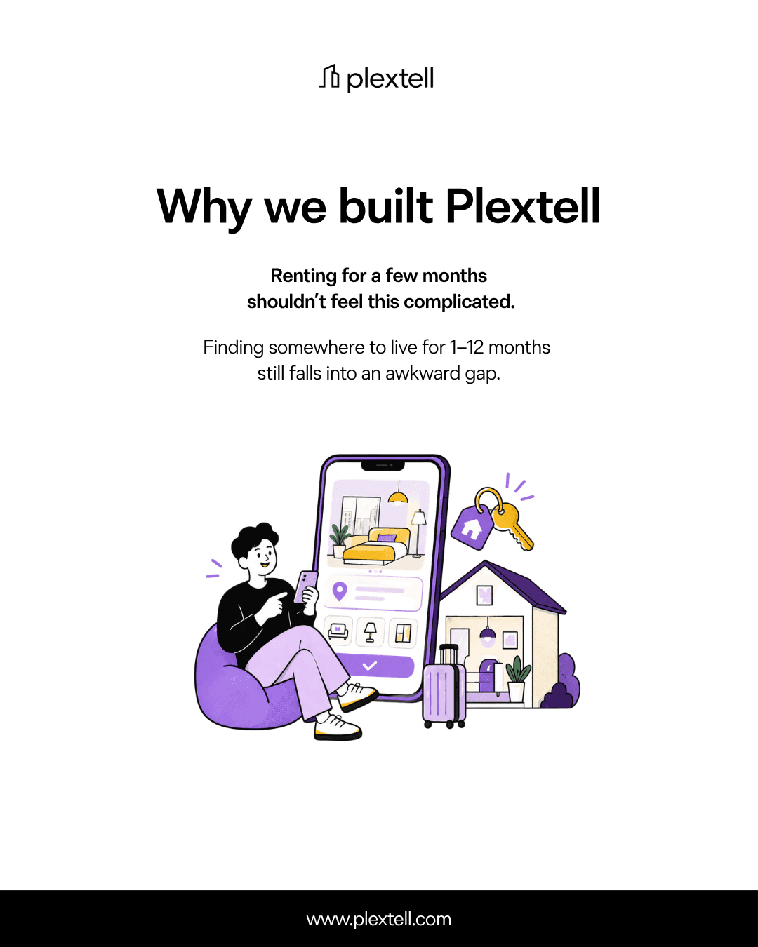 Post cover reading “Why we built Plextell — renting for a few months shouldn’t feel this complicated.”